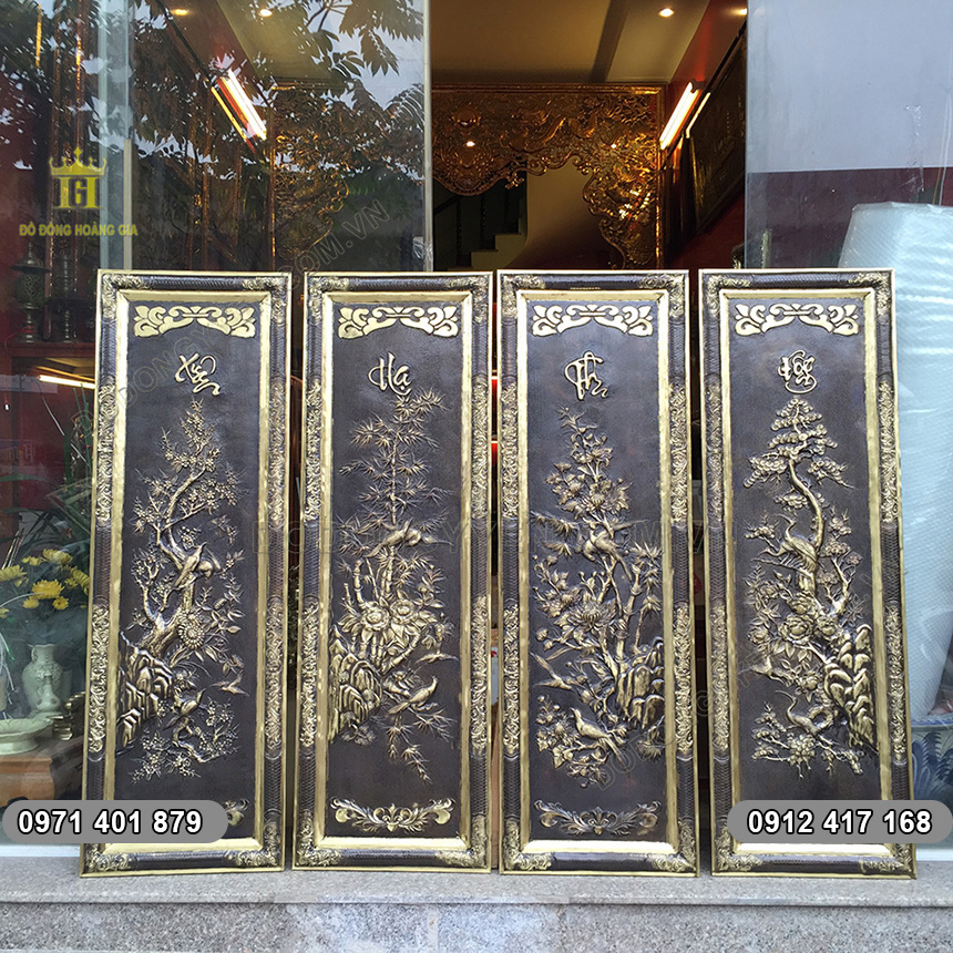 Bộ tranh đồng tứ qu&yacute; mẫu cổ c&oacute; &yacute; nghĩa phong thủy v&agrave; c&aacute;ch treo như thế n&agrave;o?