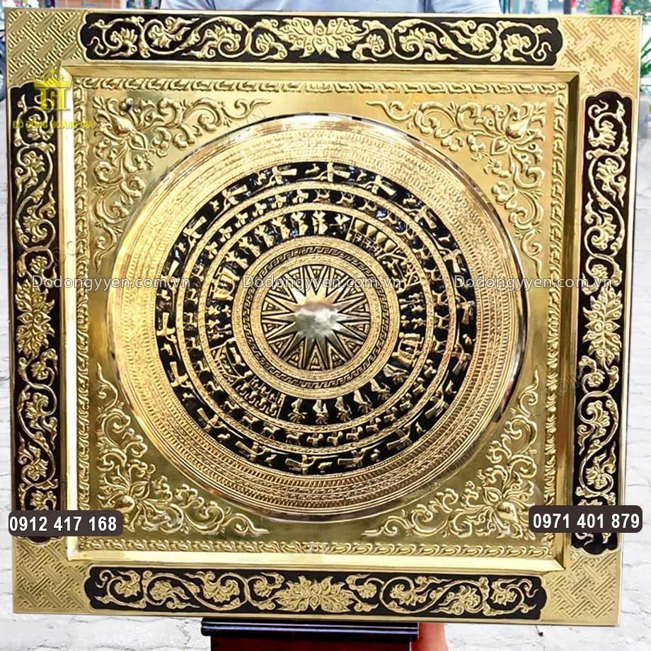 Tranh Mặt Trống Đồng Khung Liền Đồng Khổ 1M27