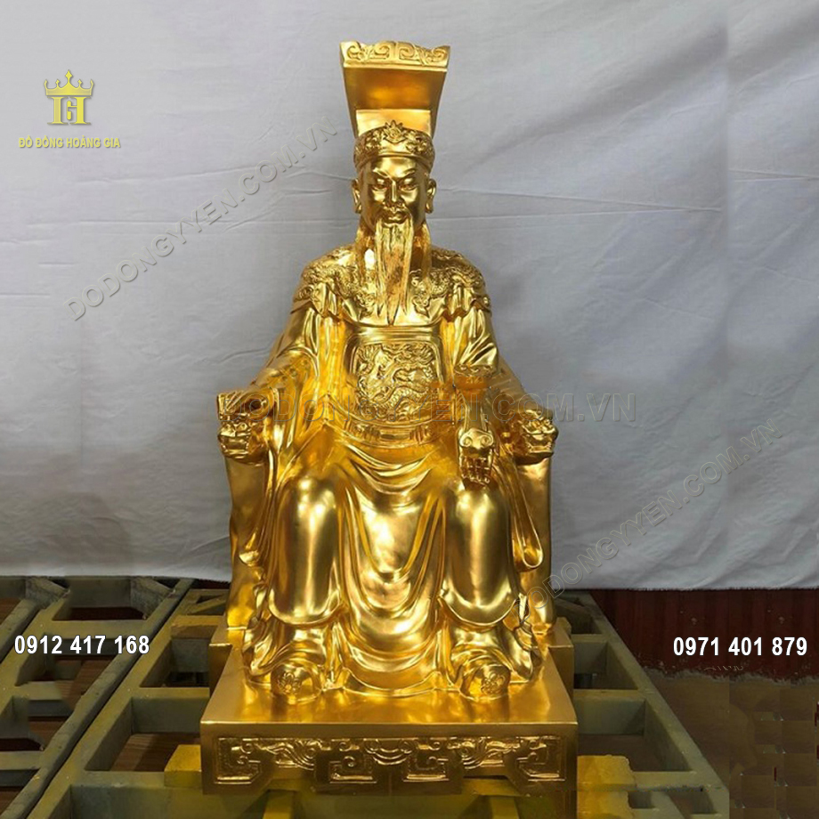 Tượng Đồng Ngọc Hoàng Thượng Đế Dát Vàng 9999 60Cm