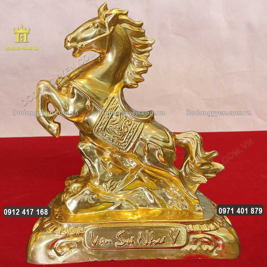 Tượng Ngựa Phong Thủy Vạn Sự Như Ý Dát Vàng 24K Tượng Ngựa Phong Thủy Vạn Sự Như Ý Dát Vàng 24K