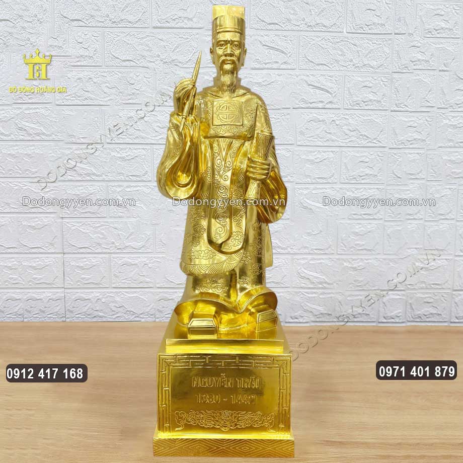 Tượng Nguyễn Trãi Bằng Đồng Dát Vàng 9999