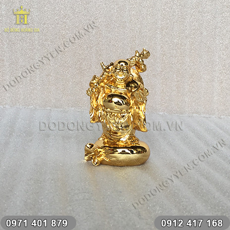 Tượng Phật Di Lặc Mạ Vàng 24K cao 11cm