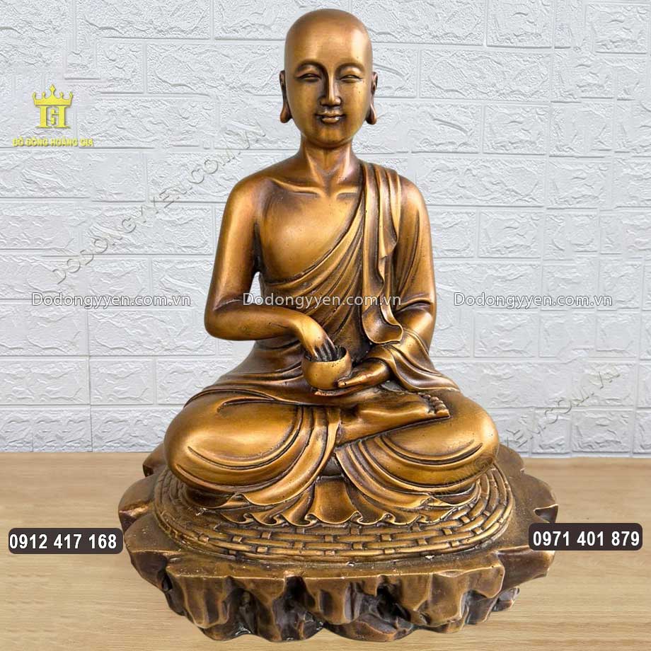 Tượng Thánh Tăng Sivali Bằng Đồng Cao 27.5Cm Tượng Thánh Tăng Sivali Bằng Đồng Cao 27.5Cm