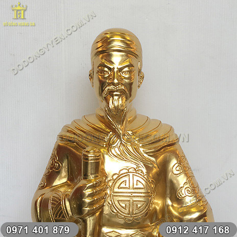 Tượng Trần Hưng Đạo Dát Vàng 9999 cao 70cm tuyệt đẹp