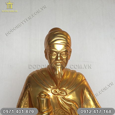 Tượng Trần Hưng Đạo Mạ Vàng 14K cao 70cm