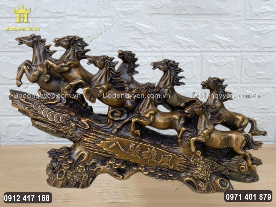 Tượng Bát Mã Tung Vó Trên Thảo Nguyên Bằng Đồng Hun Giả Cổ