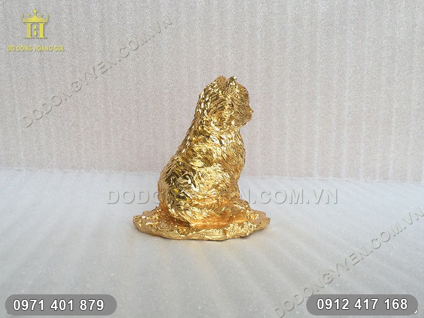 tượng Mèo Mạ Vàng