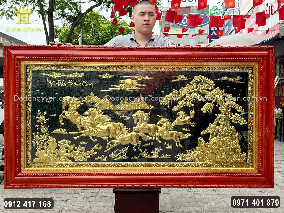 Tranh Đồng B&aacute;t M&atilde; Truy Phong D&aacute;t V&agrave;ng 9999 H&agrave;ng VIP 1M70