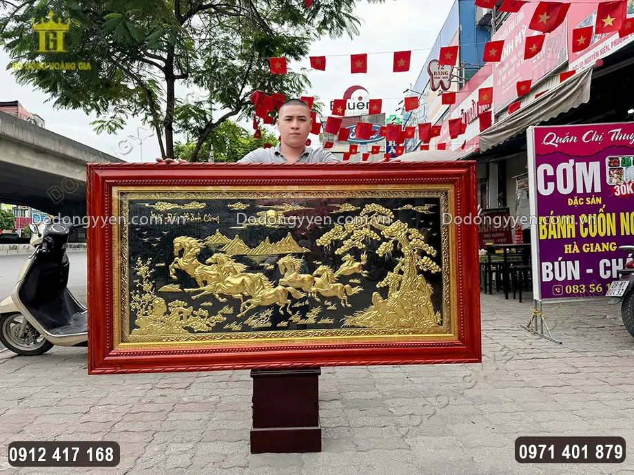 Tranh Đồng B&aacute;t M&atilde; Truy Phong D&aacute;t V&agrave;ng 9999 H&agrave;ng VIP 1M70