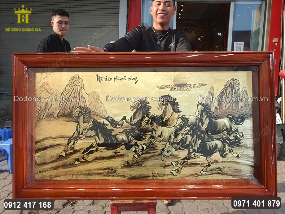Tranh M&atilde; Đ&aacute;o Th&agrave;nh C&ocirc;ng Bằng Đồng Xước Giả Cổ