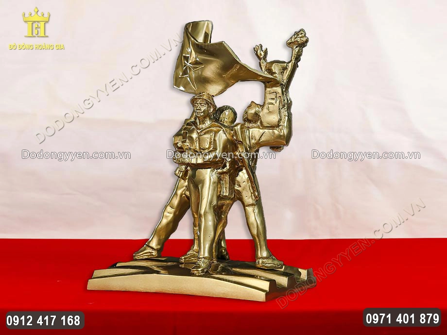 Tượng Đài Chiến Thắng Điện Biên Phủ Bằng Đồng Vàng Cao 29Cm