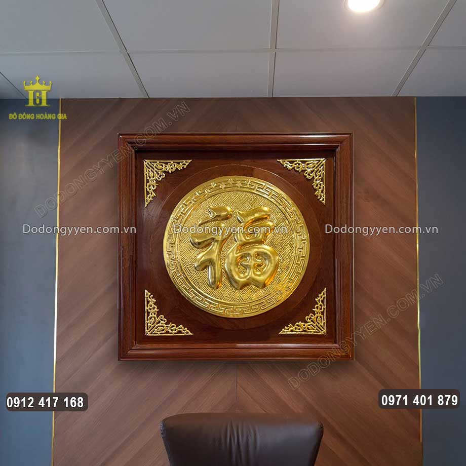 Tranh Chữ Phúc Tiếng Hán Dát Vàng 9999