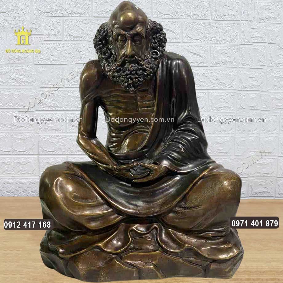 Tượng Đồng Đạt Ma Sư Tổ Ngồi Thiền Hun Giả Cổ