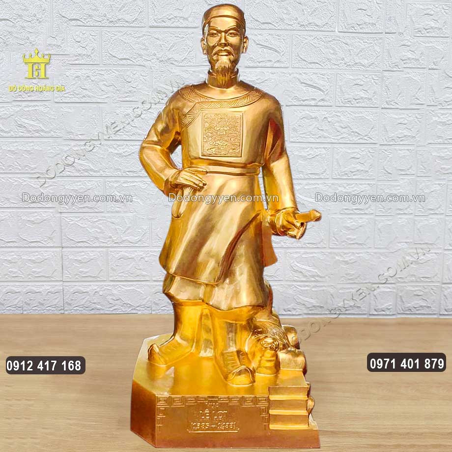 Tượng Đồng Lê Lợi - Lê Thái Tổ Thếp Vàng 9999