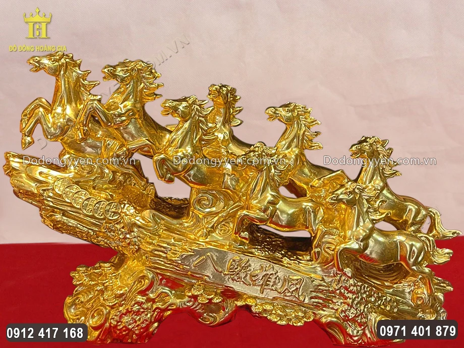 Tượng B&aacute;t M&atilde; Truy Phong Bằng Đồng D&aacute;t V&agrave;ng 9999