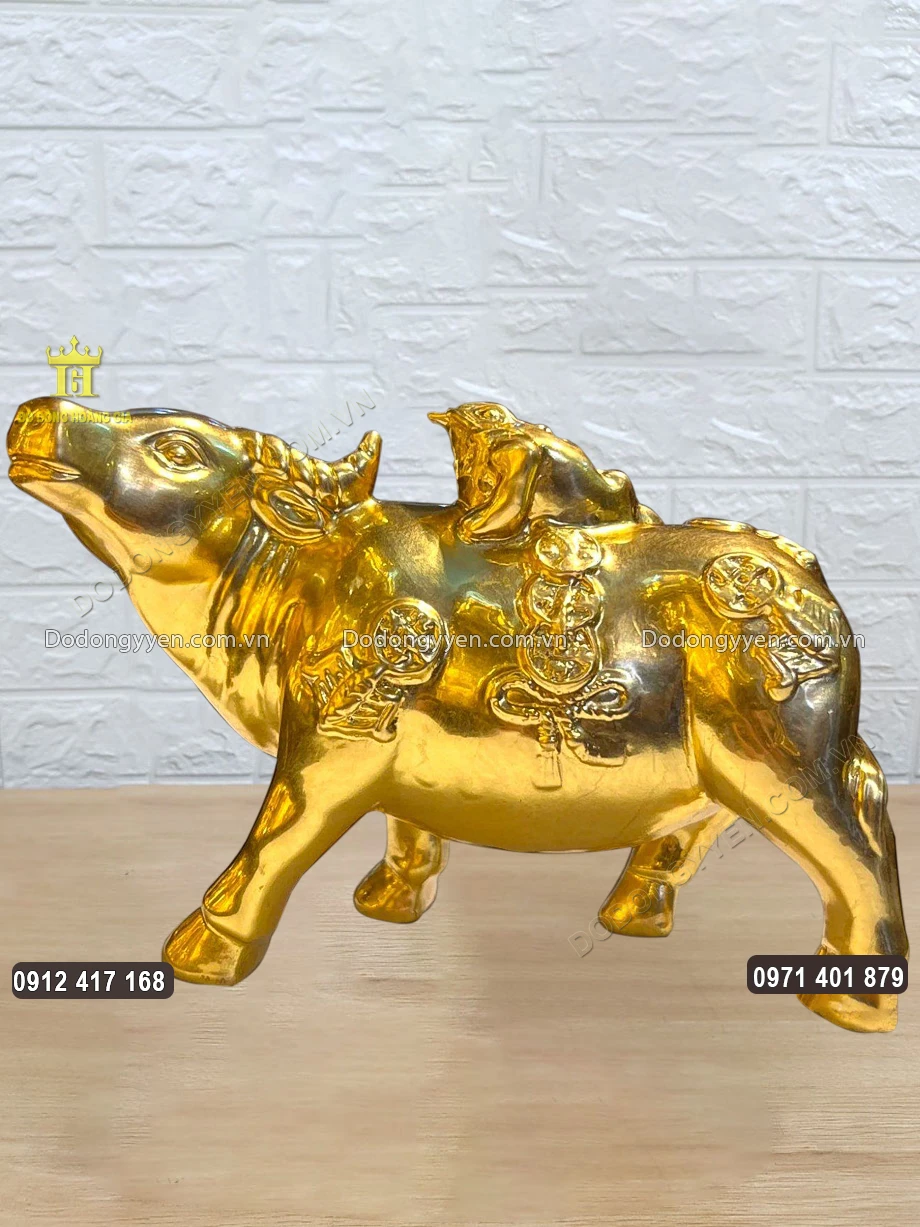 Tượng Đồng Tr&acirc;u C&otilde;ng Thiềm Thừ Mạ V&agrave;ng 24K