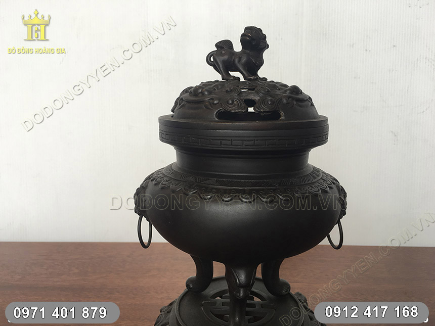 Đỉnh Đồng Đốt Trầm Hun Đen Cao Cấp