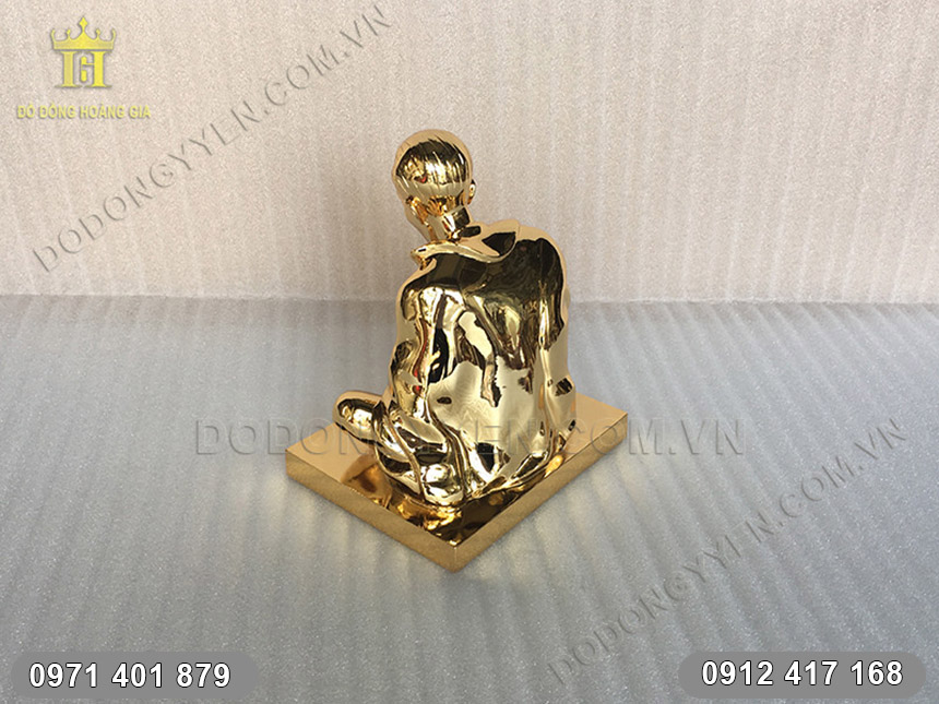 tượng b&aacute;c hồ ngồi mạ v&agrave;ng 2