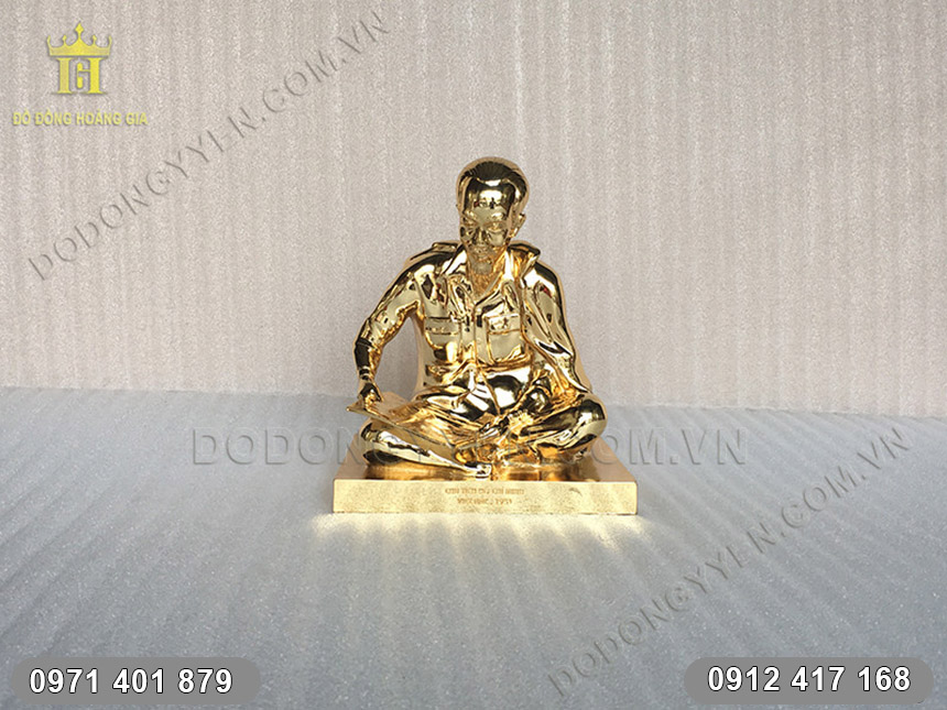 tượng b&aacute;c hồ ngồi mạ v&agrave;ng
