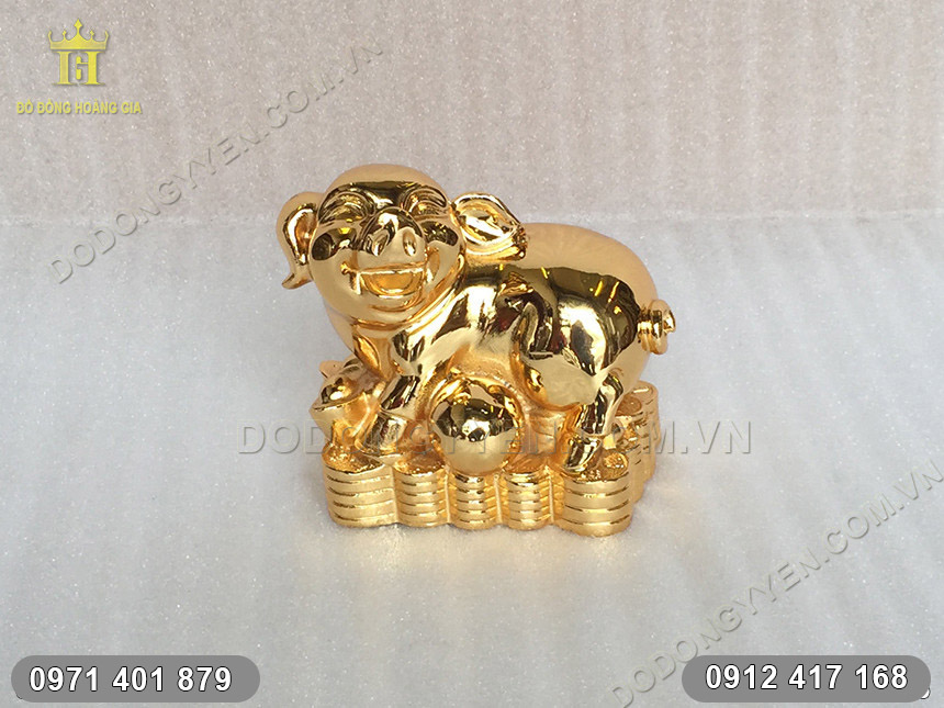 Tượng Con Heo Mạ V&agrave;ng