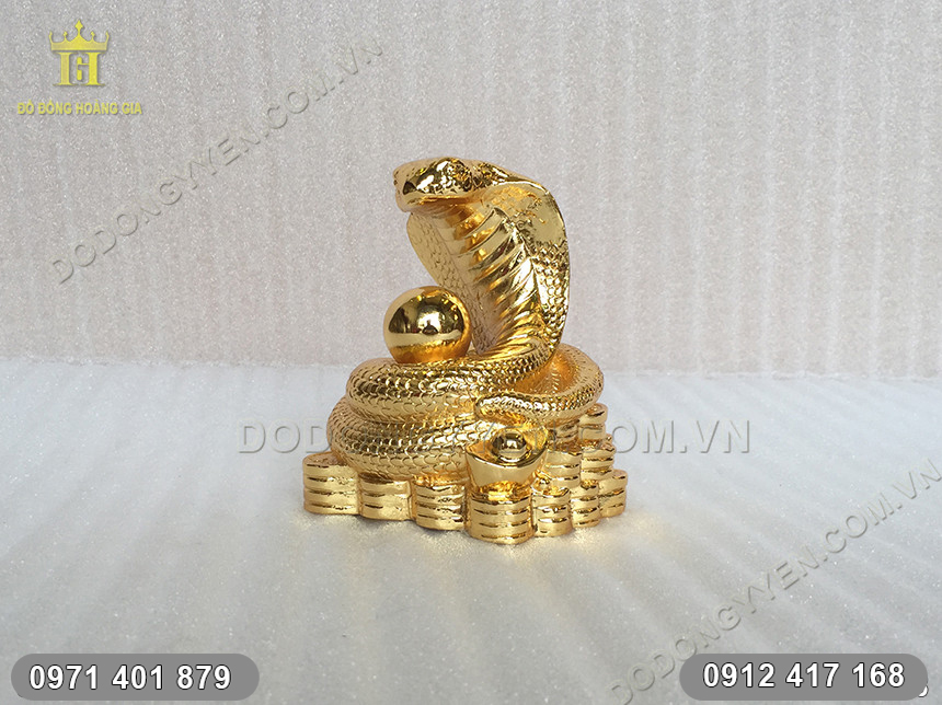 Tượng Rắn Mạ V&agrave;ng 24K