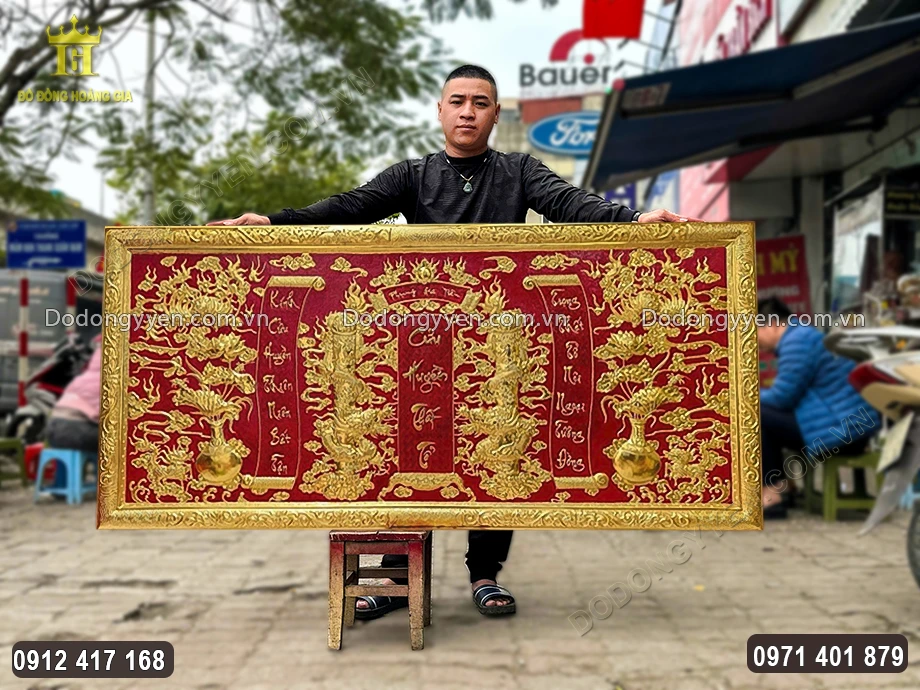 Đại Tự Cửu Huyền Thất Tổ Khung Liền Đồng Mạ V&agrave;ng 24K