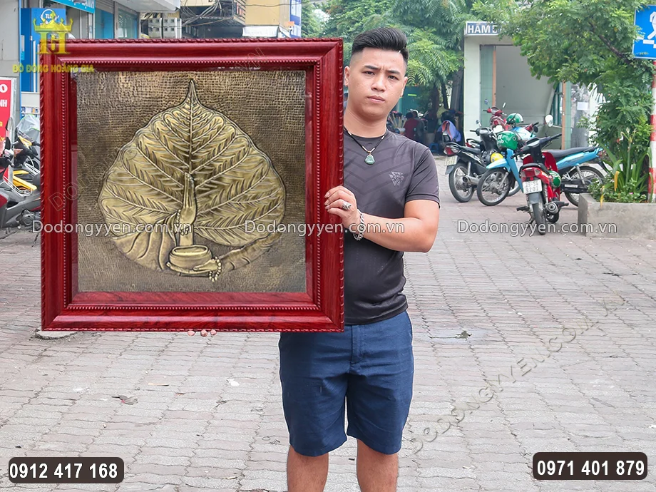 Tranh Đồng L&aacute; Bồ Đề T&acirc;m Phật Hun Giả Cổ