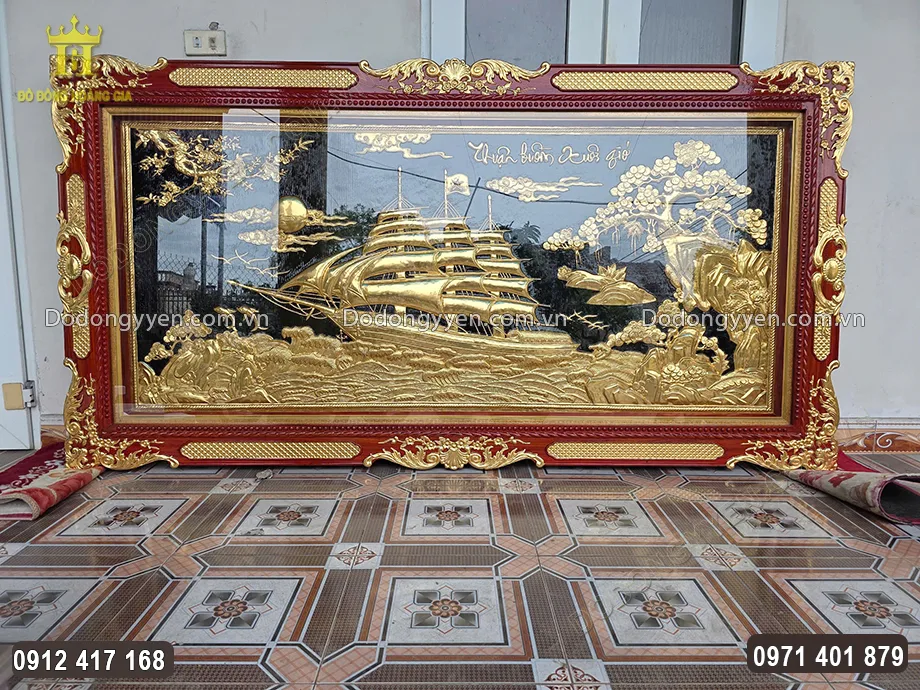Tranh Thuận Buồm Xu&ocirc;i Gi&oacute; D&aacute;t V&agrave;ng 24K 2M3 H&agrave;ng VIP
