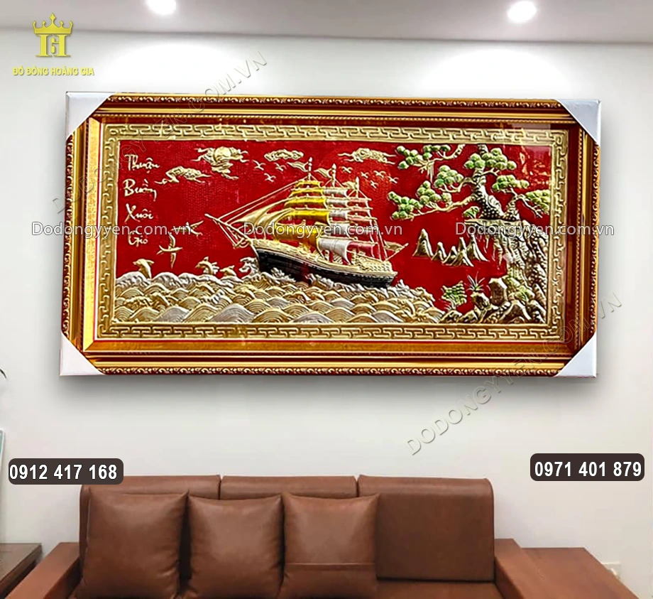 H&igrave;nh ảnh tranh thuyền buồm tại kh&ocirc;ng gian sống nh&agrave; gia chủ