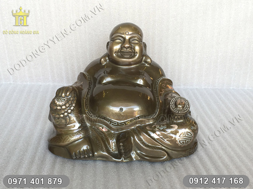 Tượng Phật Di Lặc bằng đồng khảm tam khí Tượng Phật Di Lặc bằng đồng khảm tam khí