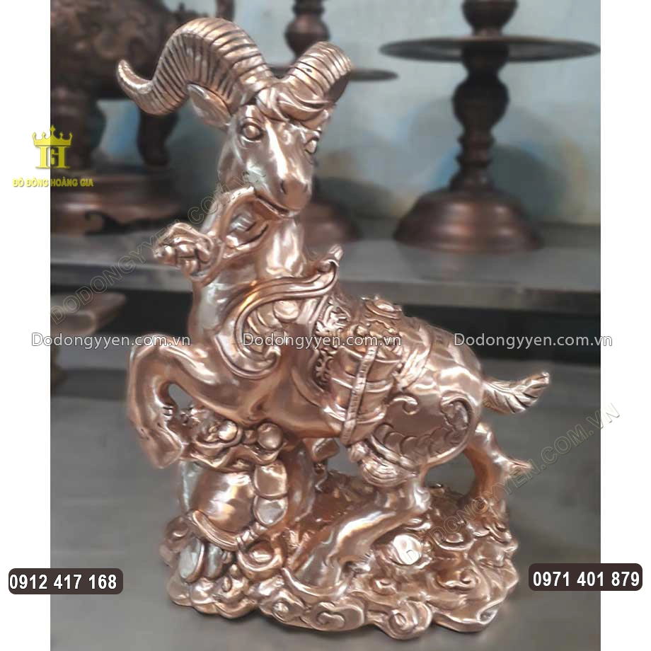 Tượng Con D&ecirc; Đ&uacute;c Bằng Đồng Đỏ